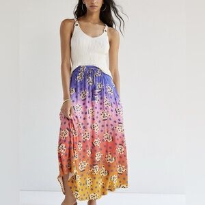 FARM Rio Purple Pink Maxi Skirt Resort Wear